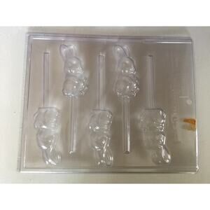 New Vintage Easter Bunny Chocolate Candy Mold Sucker Lollipop